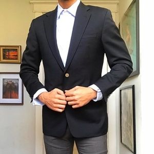 Hickey Freeman 40R navy wool & cashmere blazer